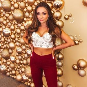 Silver Accent Bustier Top